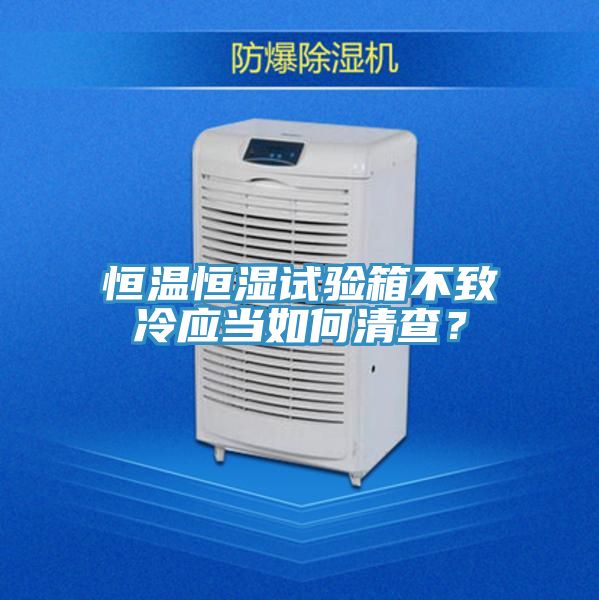 恒溫恒濕試驗箱不致冷應當如何清查？